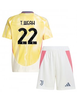 Juventus Timothy Weah #22 Replika Borta Kläder Barn 2024-25 Kortärmad (+ byxor)